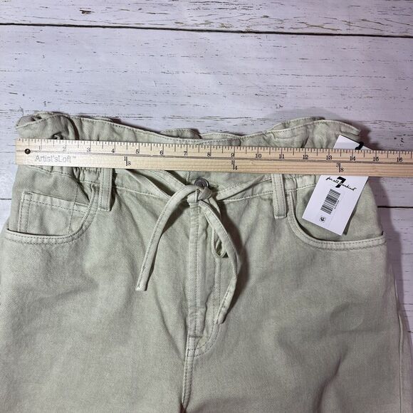 7 For All Mankind Paperbag Baggy Jeans Womens 27 Elastic Waist Drawstring $228 - Picture 6 of 15
